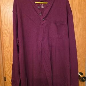 redhead quarter button long sleeve top size extra large